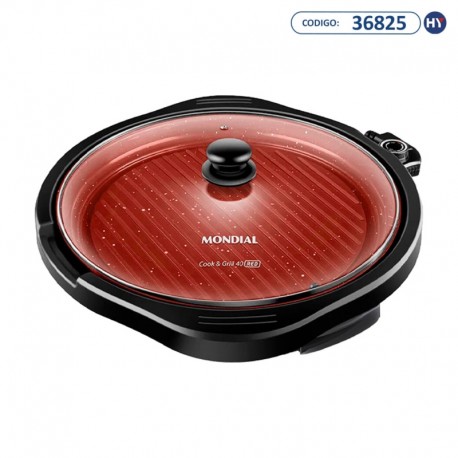 Grill Mondial Cook & Grill 40 Red G-03-RC - Preto