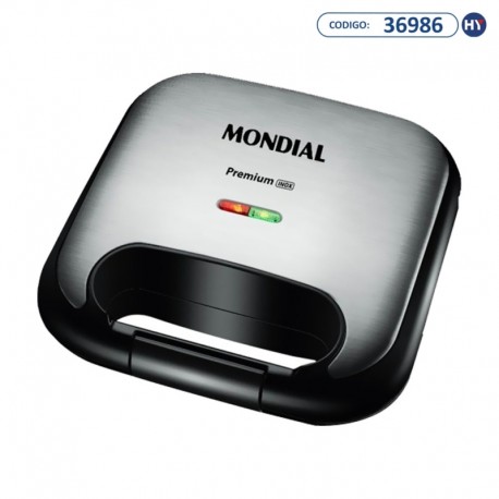 Sanduicheira e Grill Mondial Premium Inox S-25 750 watts 220V ~ 50/60 Hz- Prata/Preto