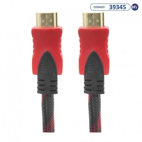 Cabo HDMI HDTV Cable Y0084 3 Metros - Preto/Vermelho