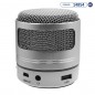 Speaker Mini Music Microphone 3 watts com Bluetooth/USB e Auxiliar - Prata