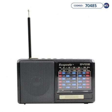 Rádio Portátil Ecopower EPF233 - Preto