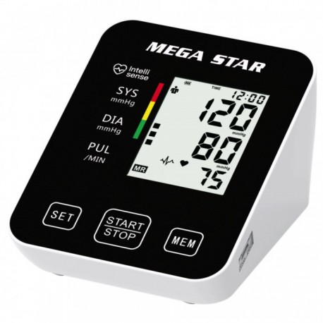 Aparelho de Pressão Digital para Braço MegaStar HT563 Display LCD - Branco/Preto