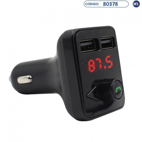 Transmisor Cargador de Auto G29 - K0034 FM/MP3/USB/BT Negro