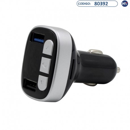 Transmissor Carregador p/Carro X27 - K0036 FM/MP3/USB/BT Preto