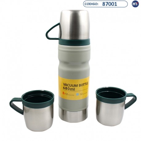 Garrafa Térmica K0061 Vacuum Flask Set Travel Adventure - 680ml
