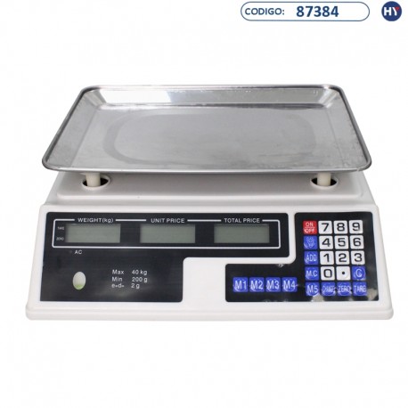 Balanza Digital de Cocina K0145 - Digital Price Computing Scale - Hasta 40Kg