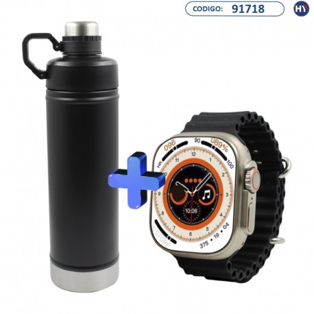Combo Valentine's Day - Garrafa Térmica K0055 + Smartwatch HW68 Ultra Black