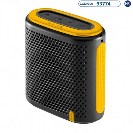 Speaker Pulse Mini SP238 de 10W com Bluetooth/MicroSD/Auxiliar/RádioFM - Preto/Amarelo
