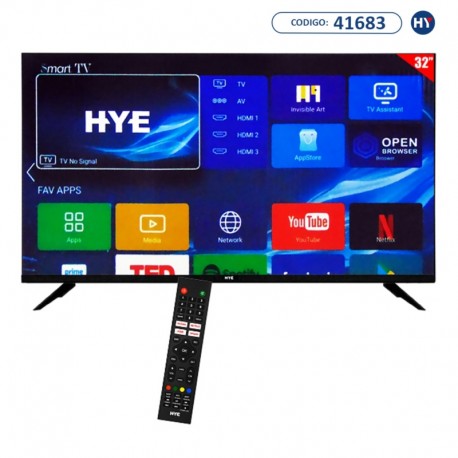 Smart TV HYE LED de 32" HYE32ATHX HD Android Wi-Fi com Conversor Digital