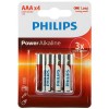 Pilha Alcalina AAA Philips LR03P4B/97 com 04 unidades