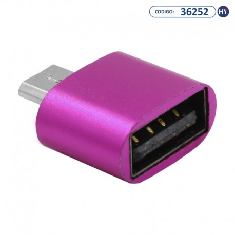 Adaptador OTG USB - Micro USB - Rosa