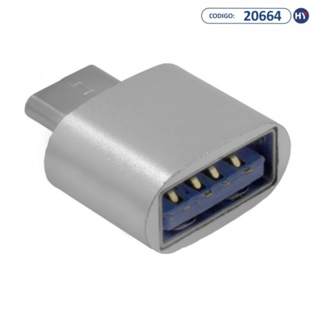Adaptador OTG USB - UBS-C - Cinza