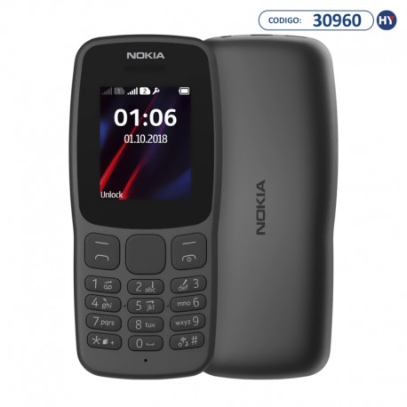 Celular Nokia 106 TA-1190 Single SIM Tela de 1.77" Rádio FM - Cinza