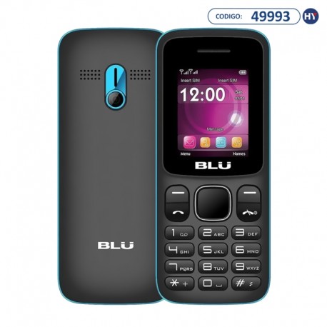 Celular BLU Z4 Z194 Dual SIM Tela de 1.8" Câmera VGA e Rádio FM - Preto/Azul