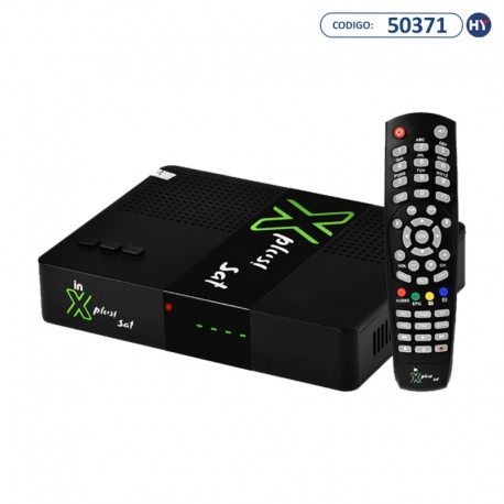 Receptor FTA In X Plus SAT Full HD IPTV com Wi-Fi e USB Bivolt - Preto