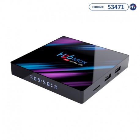 TV Box H96 Max 4K com Wii-Fi 32GB + 4GB RAM Bivolt - Preto